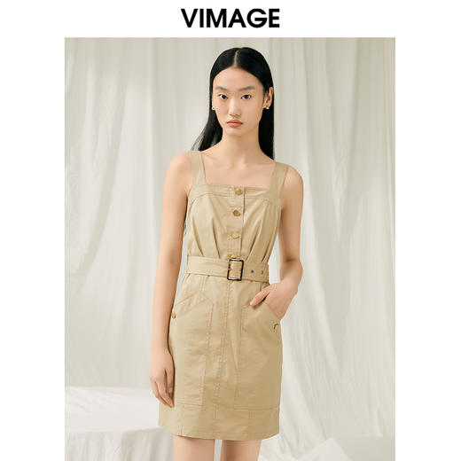 VIMAGE纬漫纪夏季新款显瘦简约舒适吊带连衣裙V1907508 商品图0