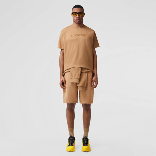 BURBERRY 巴宝莉 男士字母徽标印花棉质圆领短袖T恤 驼色 8055310 A1420 商品图3