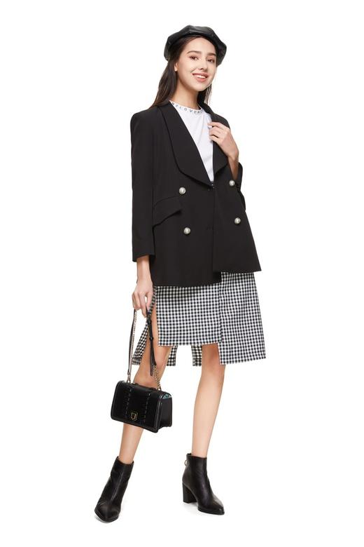 J.A 黑色双排扣西装外套 8662 商品图1