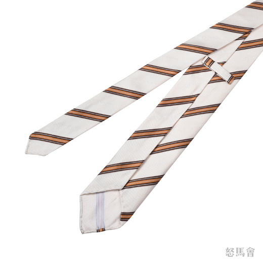 米白色金棕斜纹蚕丝手工领带 商品图2