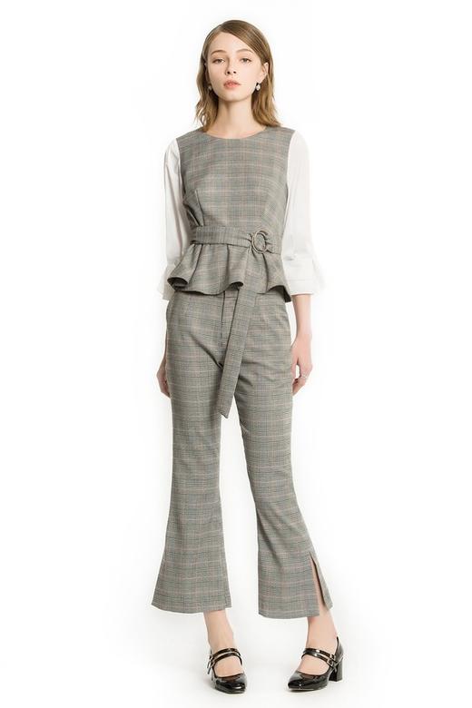 CENCH EDITION 灰色假两件格纹上衣 1079 商品图3