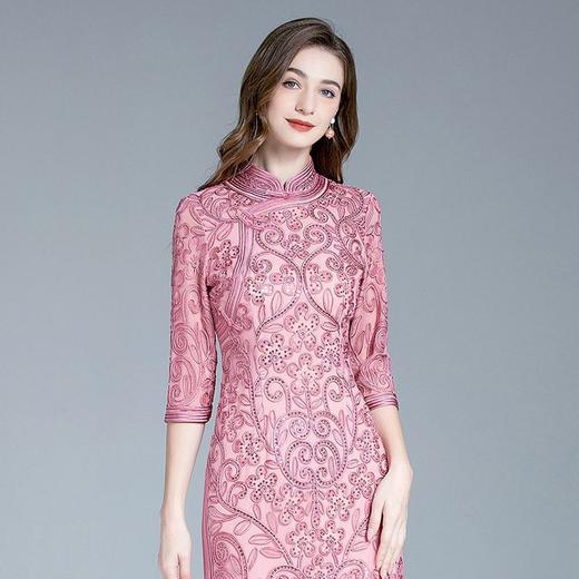 DNO-3BA8894-1礼服网纱刺绣大码连衣裙新款喜婆婆婚宴高贵 商品图3