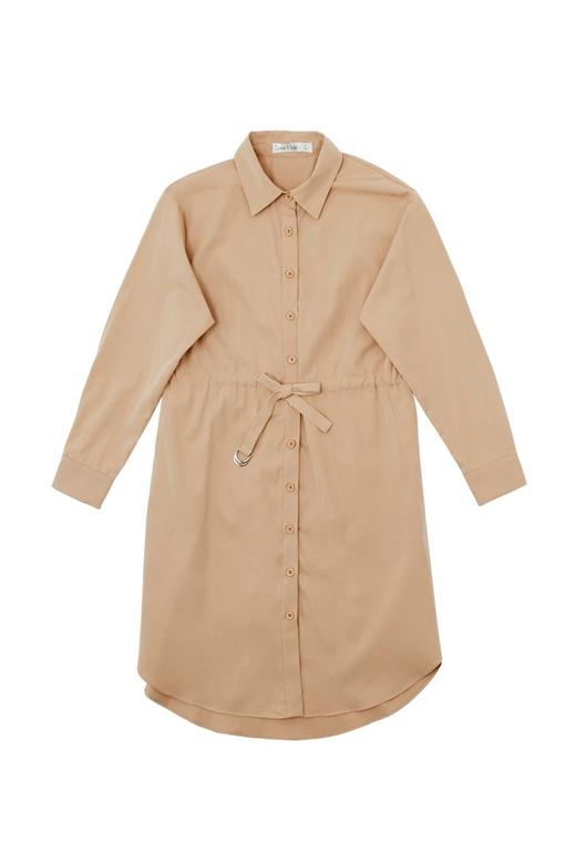 SUMMER & SAGE 杏色衬衫式收腰连衣裙 6051 商品图4