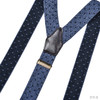 意大利牛皮尼龙橡丝Y型蓝色波点手工背带 商品缩略图1