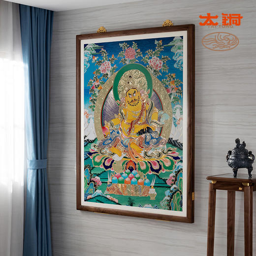 铜师傅太铜 手工錾刻 铜雕画《唐卡七彩款黄财神》限售33幅 装饰画 商品图2