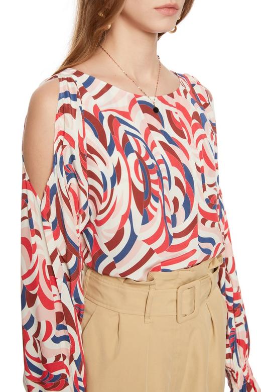 ACFN 喇叭袖印花露肩上衣 6025 商品图3