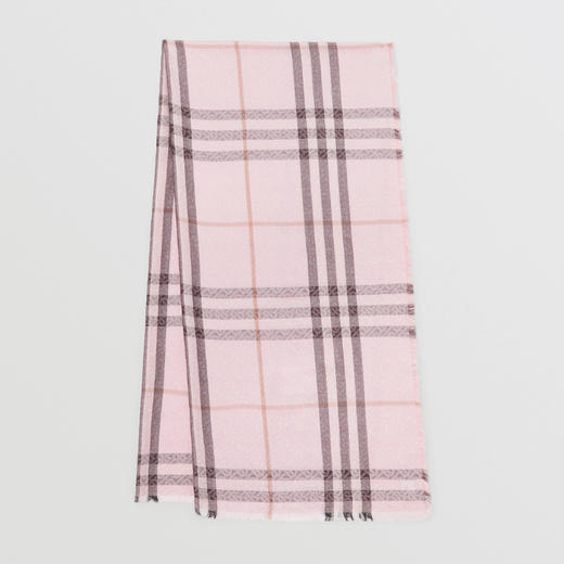 BURBERRY 巴宝莉 女士轻盈格纹丝毛混纺围巾 格子 8055871 A2889 商品图0