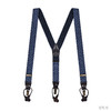 意大利牛皮尼龙橡丝Y型蓝色波点手工背带 商品缩略图0
