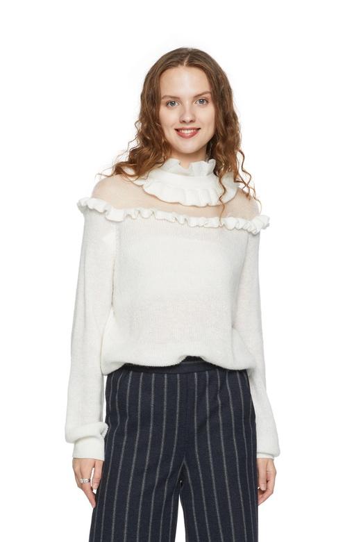 JUNNE 木耳边饰半透明毛衣 5991 商品图0