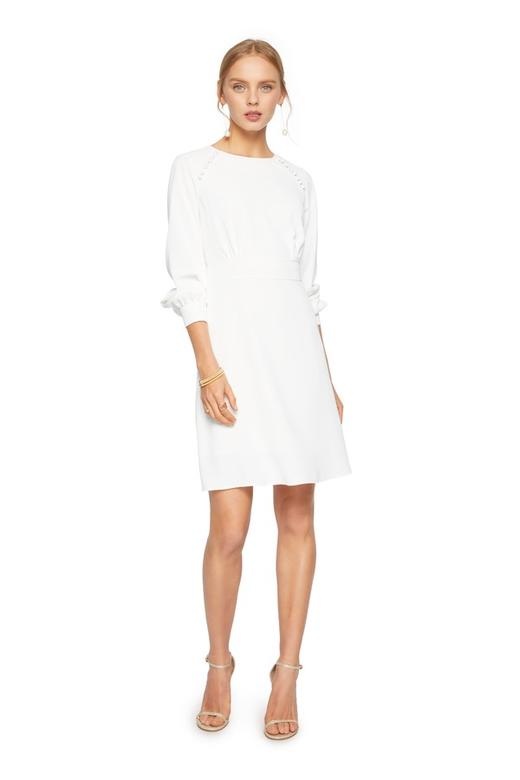 OCTAVIA 圆扣装饰白色连衣裙 6127 商品图0