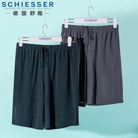 SCHIESSER德国舒雅男士五分睡裤春夏款汉麻纱布休闲纯色薄款短裤35/21205P