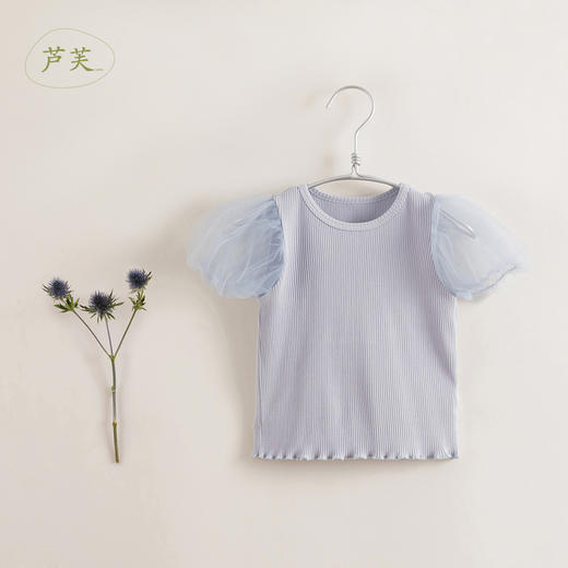 【马克珍妮 芦芙】夏装新款 女童弹力针织短袖T恤230535 商品图2