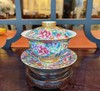 粉彩金地万花盖碗 商品缩略图0