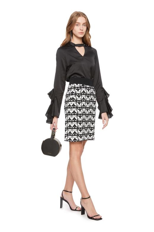 ACFN 黑色荷叶袖挂脖上衣 6027 商品图1