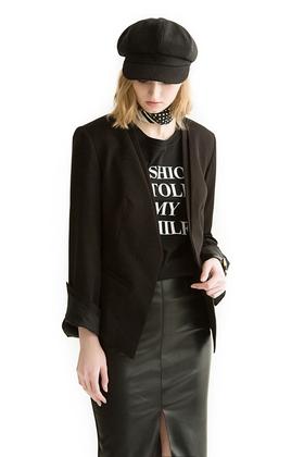 NOIR 黑色休闲感修身西装 1437