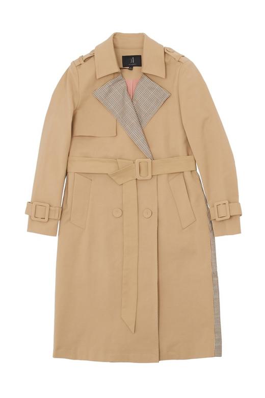 J.A 格纹拼接束腰风衣 6136 商品图4