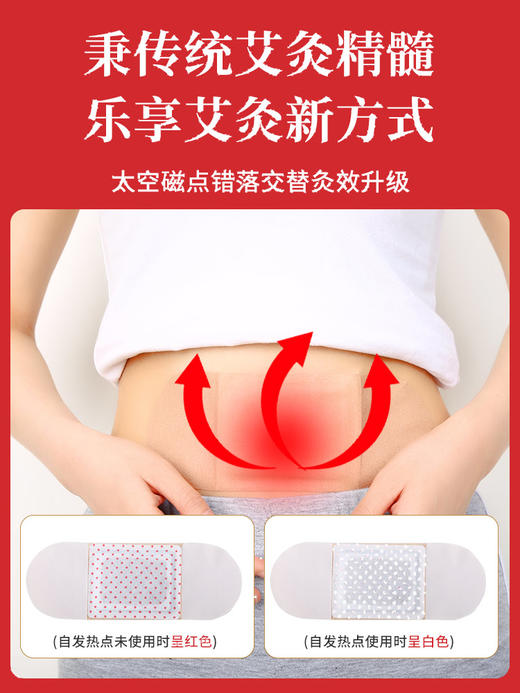 自发热艾草清湿暖宫贴｜一盒六贴，三盒包邮79元，原价159元，限时半价抢购 商品图2