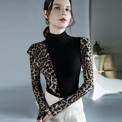 个性设计感，荷叶边拼接长袖内搭打底衫FN2022820 商品图1