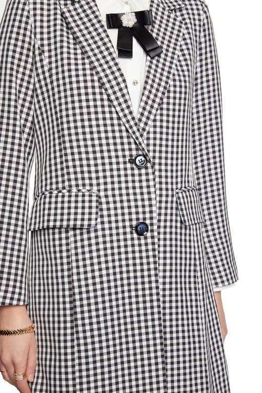 AVA 经典格纹长款外套 6143 商品图3