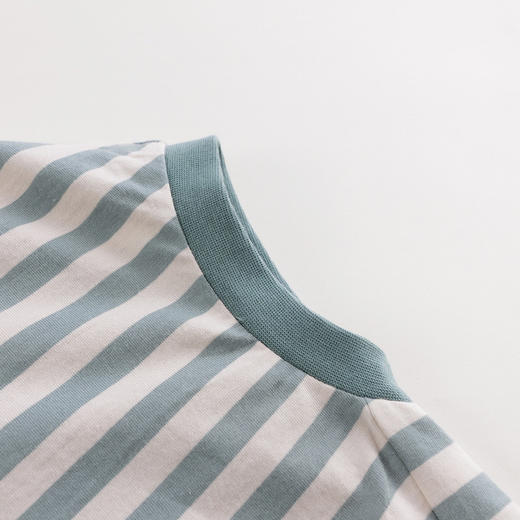 【马克珍妮 芦芙】夏装新款 女童条纹蝙蝠袖纯棉T恤230532 商品图4