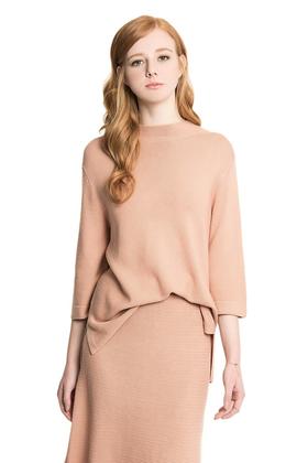 BONNIE ALEX 藕粉色简约针织衫 1356