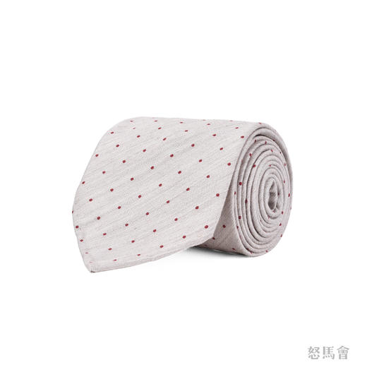 灰白色波点蚕丝手工领带 商品图0