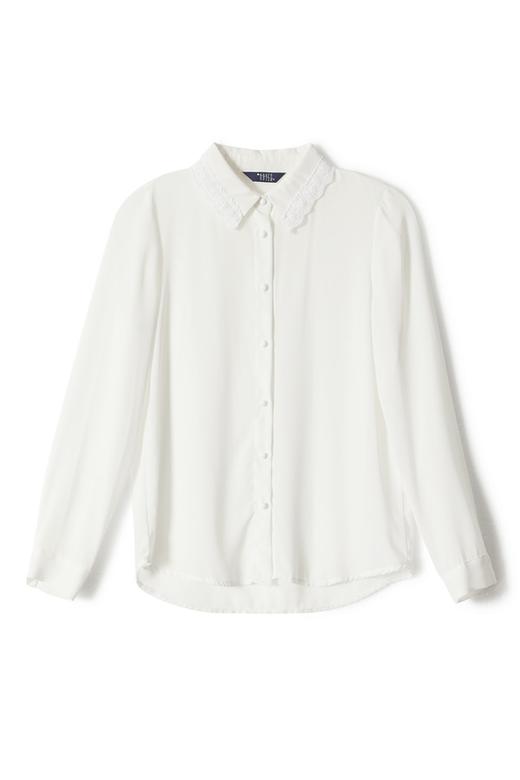 HAYES 奶白色透视雪纺衫 1423 商品图5