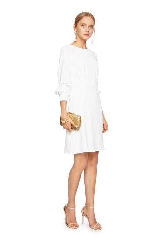 OCTAVIA 圆扣装饰白色连衣裙 6127 商品图1