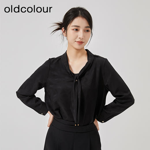 oldcolour2023春新款纯色简约气质通勤宽松围巾领衬衫女O12013240 商品图2