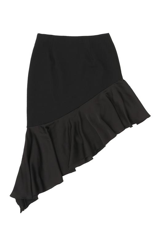 OCHIRLY欧时力 不对称荷叶边黑色半裙 1299 商品图4