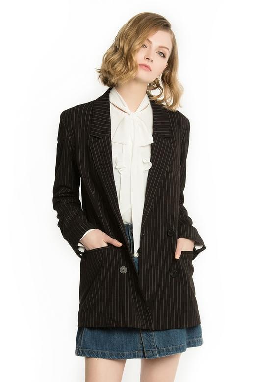 Monki 竖条纹中长款西装外套 1255 商品图0