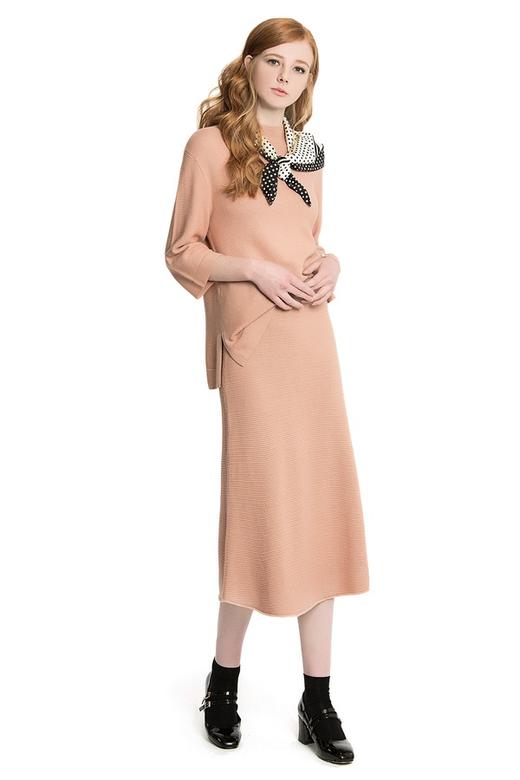 BONNIE ALEX 藕粉色简约针织衫 1356 商品图1