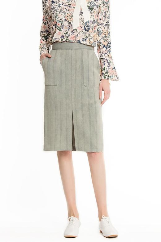 NOIR 灰色开衩一步裙 1399 商品图0