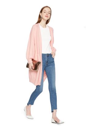 AVA 粉色V领毛衣开衫 6241