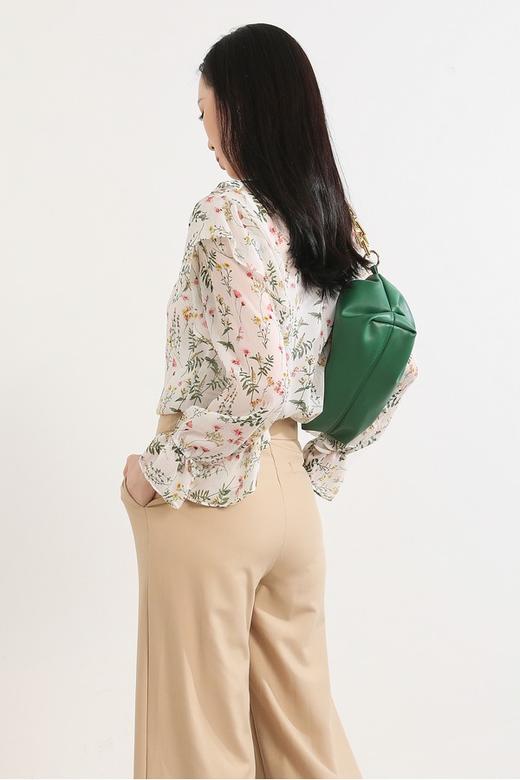SUMMER & SAGE 荷叶边轻透印花上衣 1410 商品图4