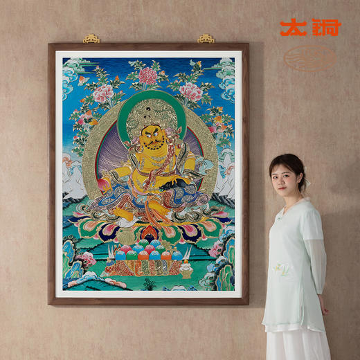 铜师傅太铜 手工錾刻 铜雕画《唐卡七彩款黄财神》限售33幅 装饰画 商品图6