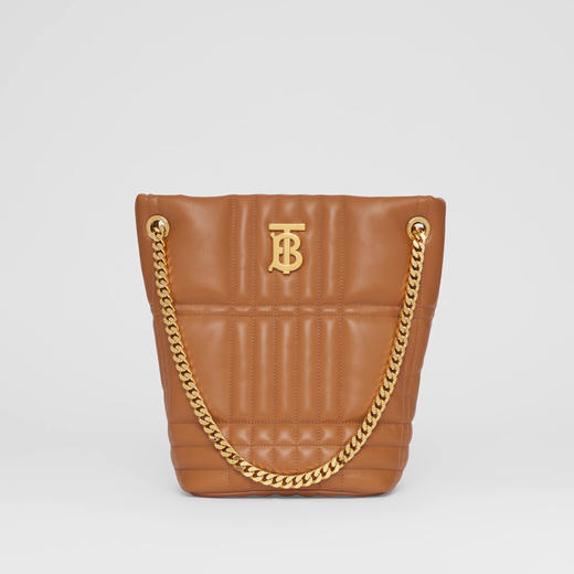 BURBERRY 巴宝莉 女士 Lola - 绗缝皮革TB专属标识小号萝纳水桶包 棕色 8046255 A8893 商品图0