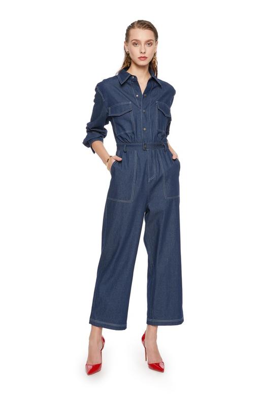 SUMMER & SAGE 蓝色牛仔工装连体裤 6252 商品图0