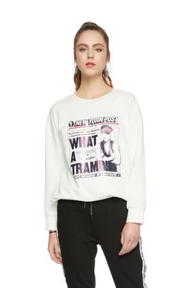 SUMMER & SAGE 海报印花白色卫衣 6256