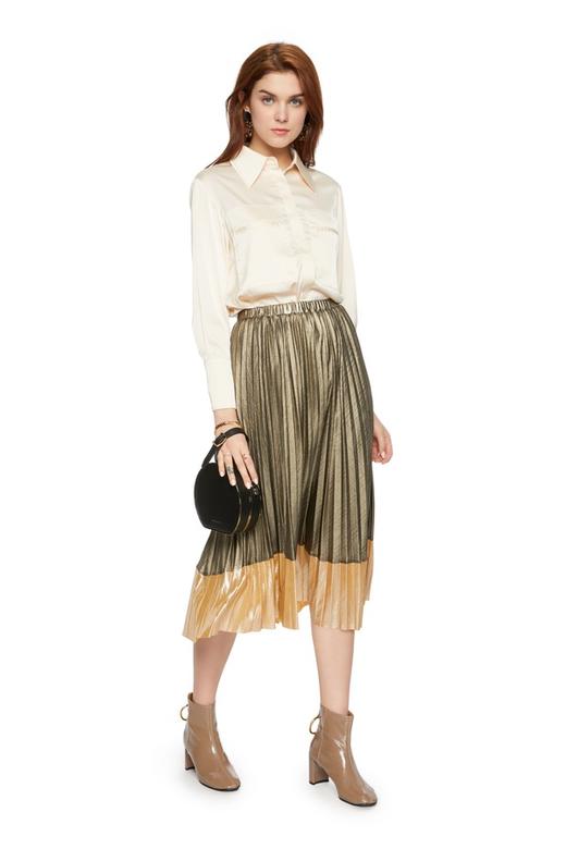 AVA 奶油色缎面衬衣 6057 商品图1