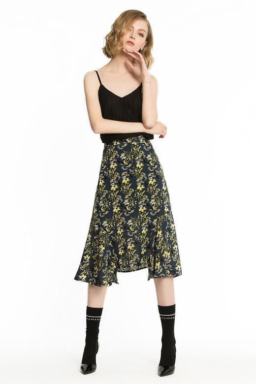 Tied  Hands 印花荷叶摆A字裙 1066 商品图3