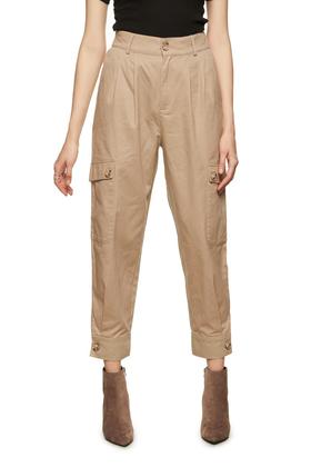 URBAN REVIVO 茶色纯棉休闲工装裤 8616