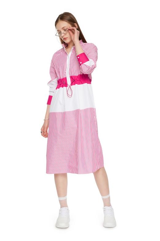 EMC亿美丞 拼色条纹收腰连衣裙 6007 商品图0