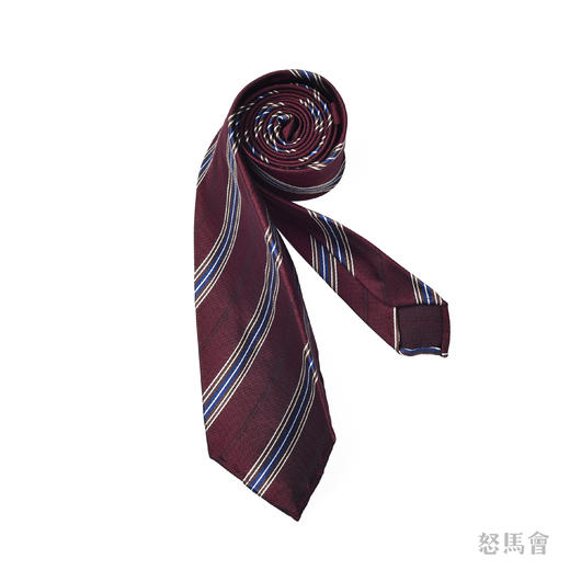 酒红色斜纹蚕丝手工领带 商品图1