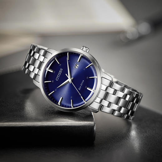 西铁城光动能腕表日本正品防水商务简约钢带男士手表BM7461-85L 商品图7