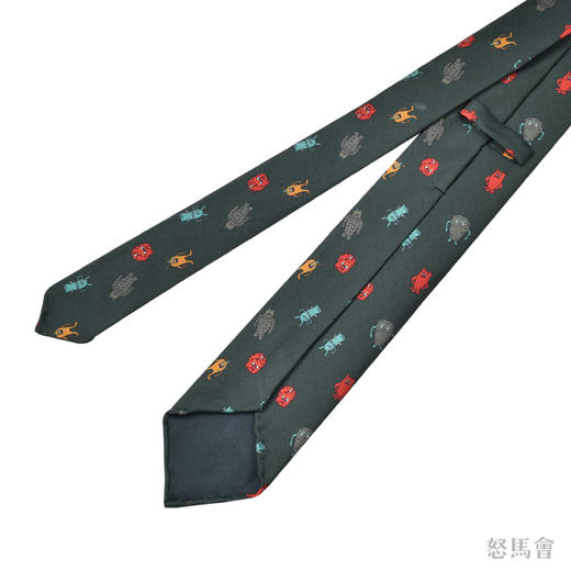 墨绿色小怪兽蚕丝手工领带 商品图2
