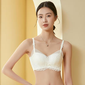 TG-TG02S171新款真丝文胸 无钢圈薄款蕾丝性感桑蚕丝内衣收副乳