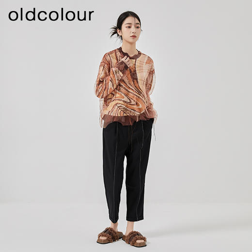 oldcolour2023春季新款纯棉宽松流苏套头针织衫上衣女O11052155 商品图3