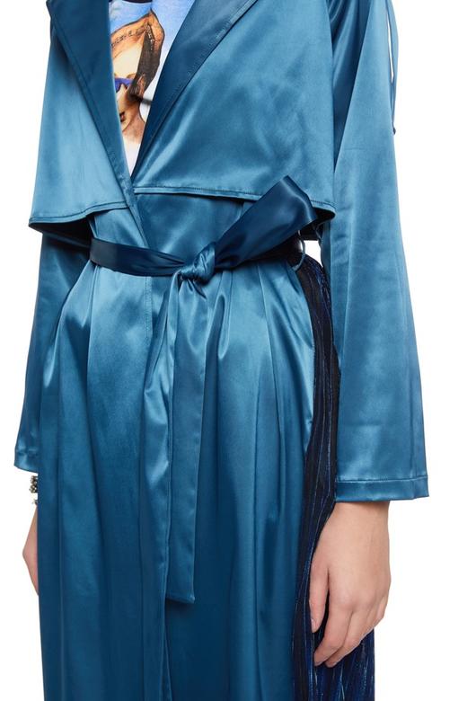 OCTAVIA 蓝色光泽感拼接风衣 6290 商品图3