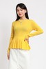 BONNIE ALEX 亮黄色荷叶摆针织衫 1360 商品缩略图0